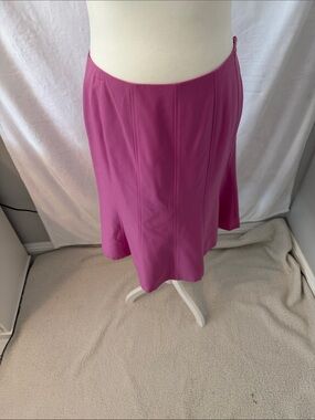 Ann Taylor Magenta Panel Midi Skirt